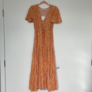 Petal and Pup Short Sleeve Animal Print Maxi Dress